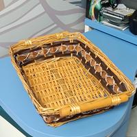 Cestino vimini beige e marrone