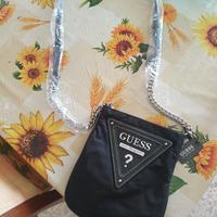 borsa Guess nero argento con tracolla gioiello cat