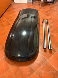 Box da tetto auto farad 480l completo di barre