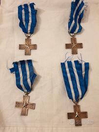 SET 4 CROCE BRONZO AL MERITO DI GUERRA R.I. WWII