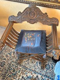 2 sedie Savonarola vintage