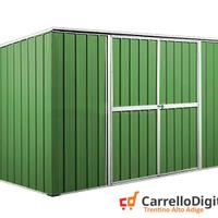 Casetta giardino in Acciaio 345x186 verde chiaro