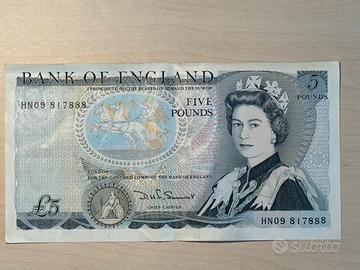 Banconota vera 5 sterline  1971/1990