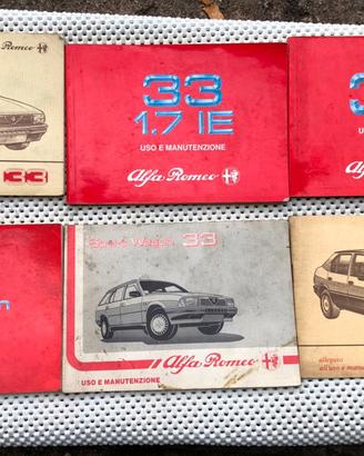 LIBRI USO MANUTENZIONE ALFA ROMEO 33