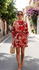 Abito mini Johanna Ortiz x H&M  Rosso Beige  Tg S