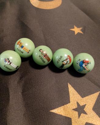Lotto di 5 biglie Pokemon Rarissime serie Trainer 