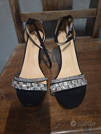Sandali donna neri con strass