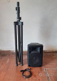 Cassa audio amplificata dj karaoke live e stativo