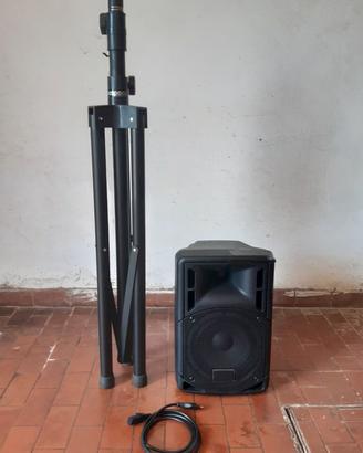 Cassa audio amplificata dj karaoke live e stativo