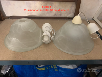 Lampadari pendenti in vetro 30cm