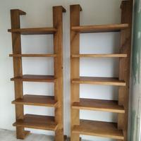 2 librerie in rovere rustico con ripiani