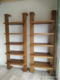 2 librerie in rovere rustico con ripiani