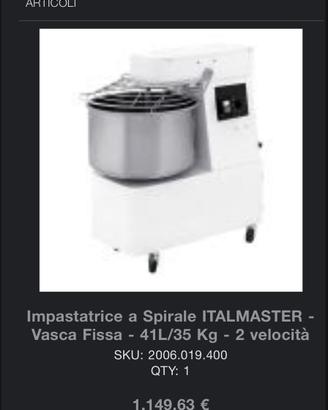 Impastatrice pizzeria