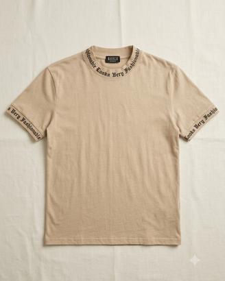 T-shirt marco homme beige con dettagli gotici M