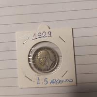 5 lire Aquilotto 1929 e rosette