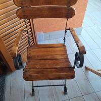 Sedie ferro battuto e legno
