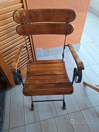 Sedie ferro battuto e legno