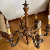 Lampadario Legno