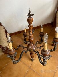 Lampadario Legno