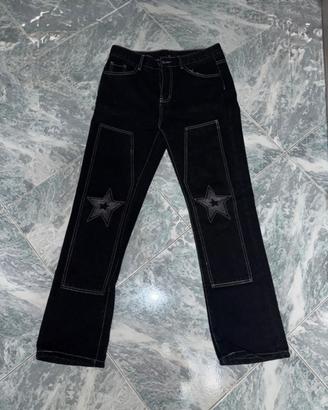 jeans nero con ricami