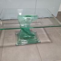 Tavolino da Salotto in Vetro Design Moderno con Ba