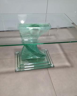 Tavolino da Salotto in Vetro Design Moderno con Ba