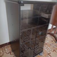 Mobile Porta TV a colonna con ante in vetro