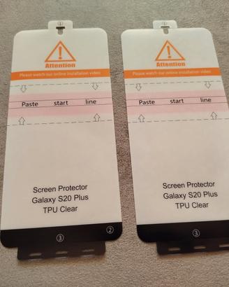 Samsung S20+ schermi protettivi e cover