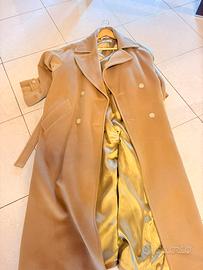 Max Mara cappotto beige in lana con cintura