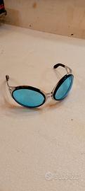 occhiali vintage lenti blu montatura acciai