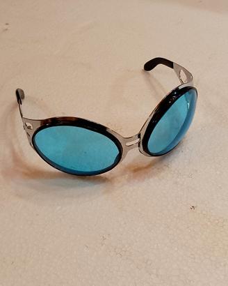 occhiali vintage lenti blu montatura acciai