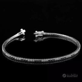 BRACCIALE TENNIS ORO 18KT BRILLANTI NERI E BIANCHI