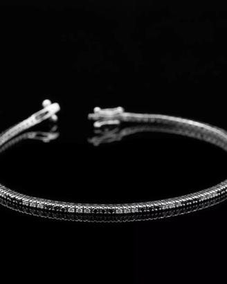 BRACCIALE TENNIS ORO 18KT BRILLANTI NERI E BIANCHI