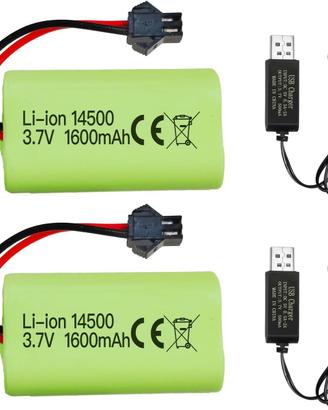 2 Batterie Li-ion 3.7V 1600mAh SM-2P USB