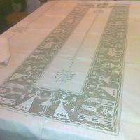 Splendida tovaglia lino metà secolo scorso
