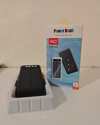 Power Bank Solare 20000mAh THATTi | Nuovo con Cavi