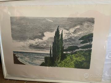 Quadro di Alberto Sughi - Paesaggio con Marina