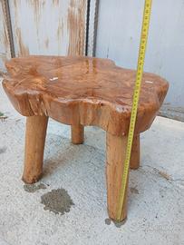 tavolino sgabello rustico in legno massiccio