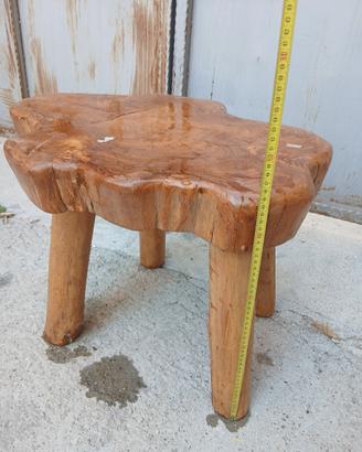 tavolino sgabello rustico in legno massiccio