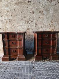 Comodini In Noce Legno Massello In Stile ANNI '60