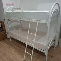 LETTO A CASTELLO BIANCO CON MATERASSI ALTEZZA 22 