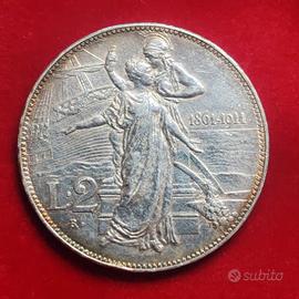 2 LIRE 1911 CINQUANTENARIO