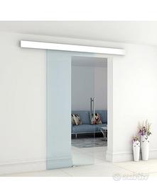 Porta scorrevole in vetro + binario alluminio