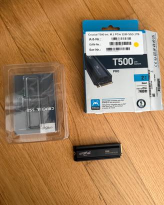 SSD gaming Crucial T500 PRO 2TB con dissipatore