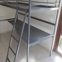 LETTO SINGOLO A SOPPALCO CON SCRIVANIA IKEA