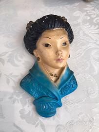 Figura di geisha in gesso vintage