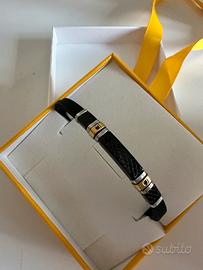 Bracciale Nomination cauchu/acciaio nuovo+scatola