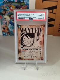 One piece Monkey D Luffy Wanted OP13-118 PSA 10 