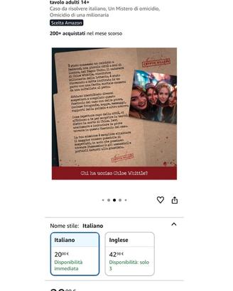 Omicidio di una milionaria- gioco investigativo