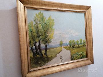 Coppia di dipinti  " Paesaggi "  1956